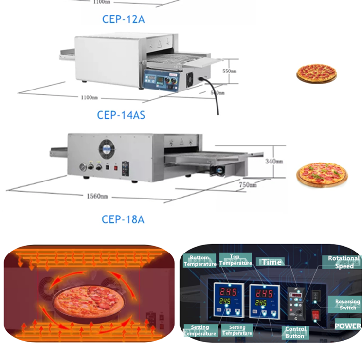 Commercial industrial bakery gas used conveyor belt pizza oven chain bakery equipment china guangzhou hamburger bread belt ovens