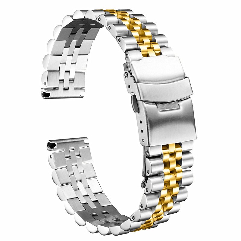 Wholesale Security Double Deployment Buckle Watch Band Belt 18/19/20/21/22/24/26/28/30mm Stainless Steel Watch Strap Custom Logo