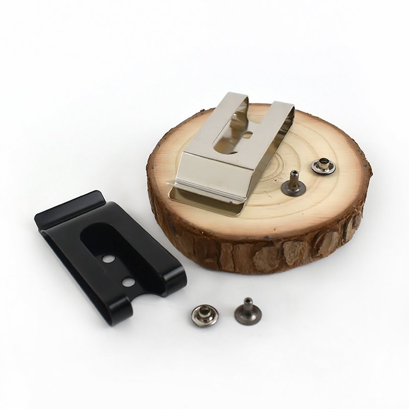 Meetee BF219 Black Alloy Spring Buckle Wallet Key Hook Diy Waist Screw Clip Belt Holster Sheath Clip