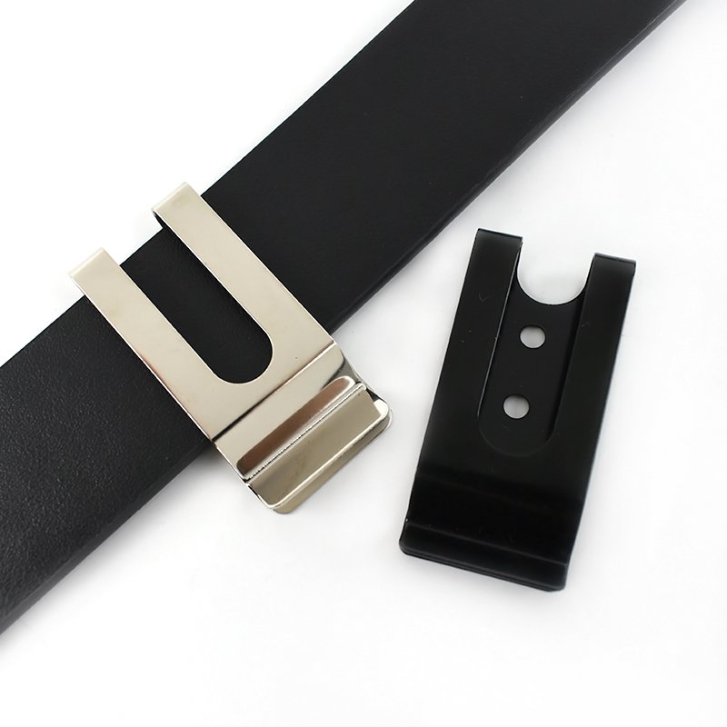 Meetee BF219 Black Alloy Spring Buckle Wallet Key Hook Diy Waist Screw Clip Belt Holster Sheath Clip