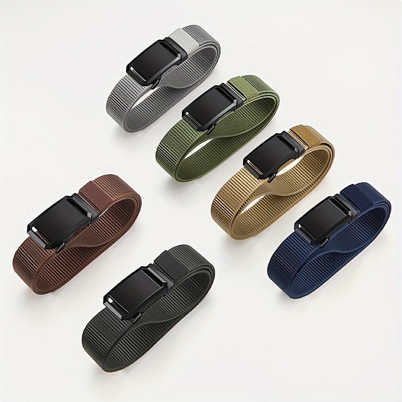 Men's Nylon Canvas Waist Belt with Automatic Metal Buckle Wholesale Combat Tactical Belt for Outdoor Working & Tool Duties