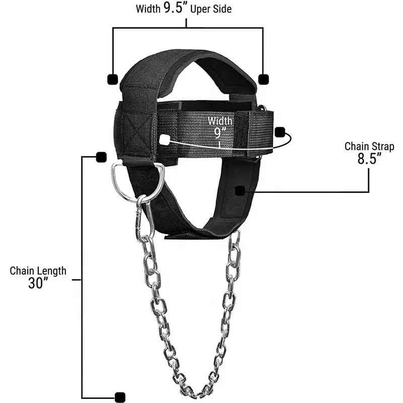 Weight Lifting Neck Training Head Harness Exercise With Chain Belt Fitness Equipment Head Strap