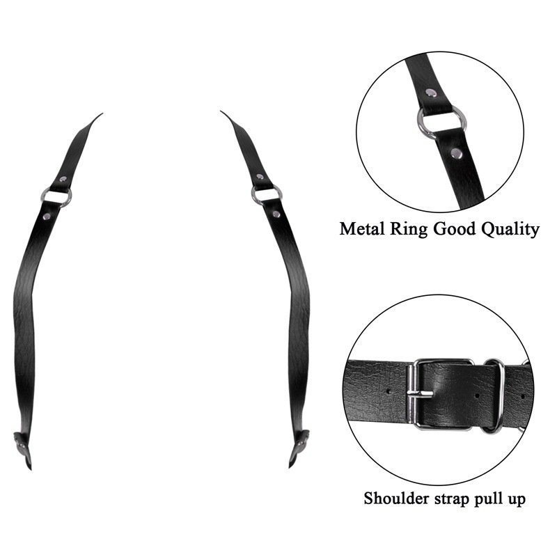 adjustable gay body black leather chest harness men body harness sexy leather harness