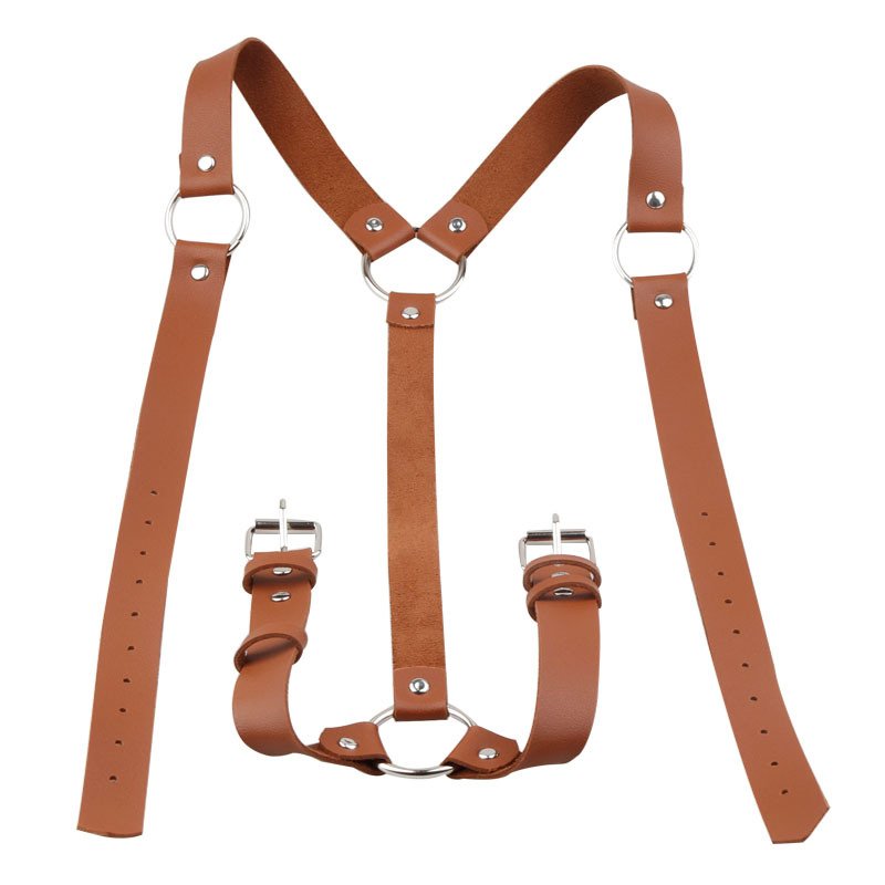adjustable gay body black leather chest harness men body harness sexy leather harness
