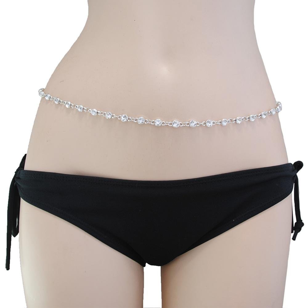 Boho Crystal Waist Chains Summer Beach Belly Body Chain Fashion Belts Body Accessories Jewelry for Women and Girls