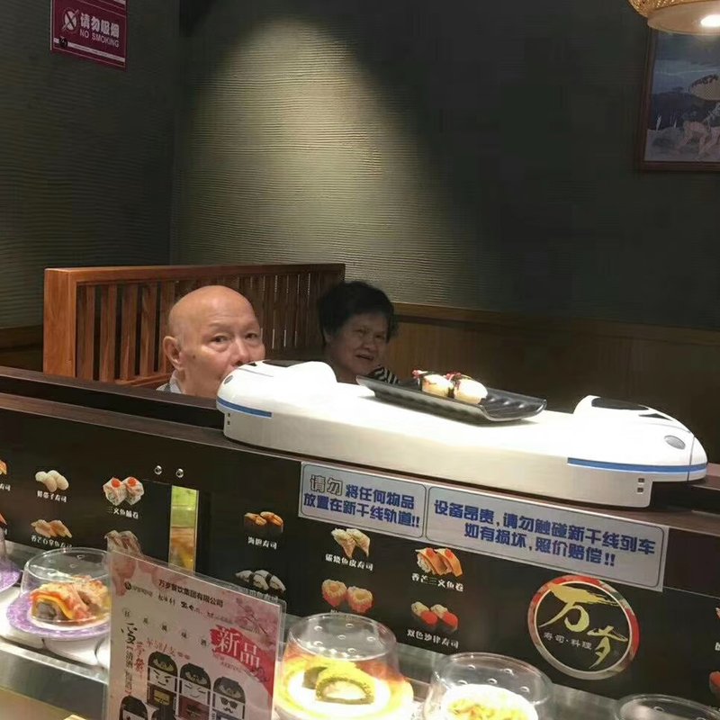 Nice price sushi rotary bar food delivery train restaurant conveyor belt table machine for sale