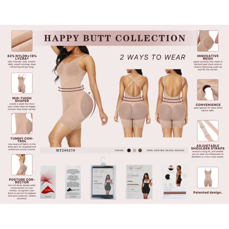 HEXIN Wholesale Tummy Control Waist Shapewear Butt Lifter Enhancer Seamless Plus Size Shapewear