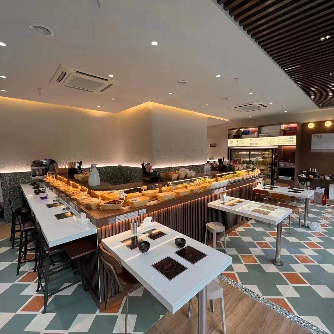Fully automatic curved conveyor belt system Food train Shinkansen Intelligent sushi line