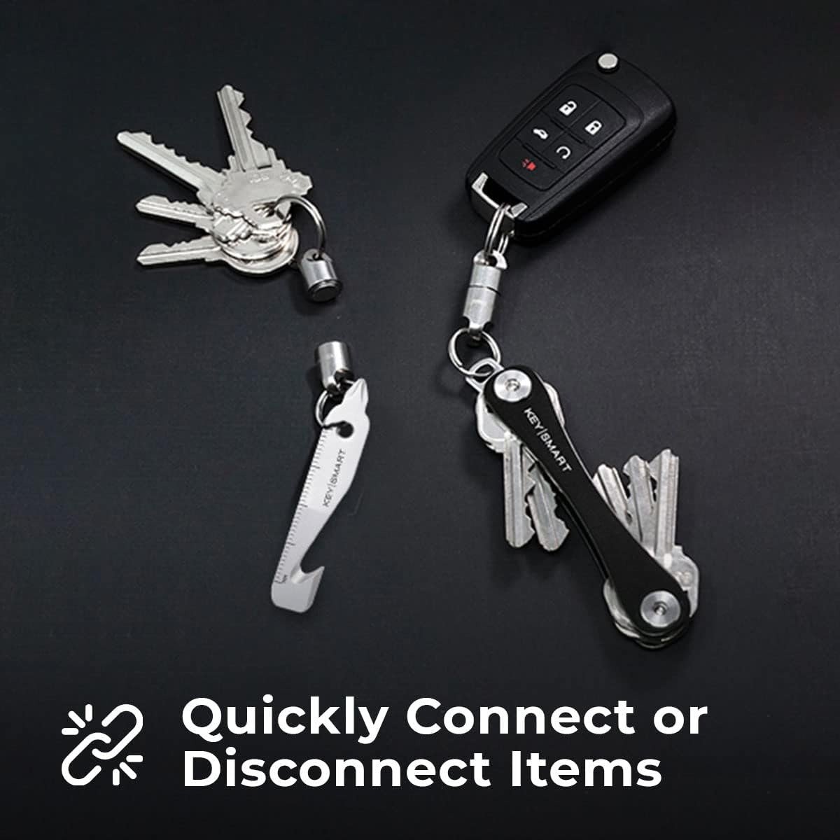 Magnetic Quick Release Keychain - Key Chain Ring Holder for Bag, Purse, Belt & Car - Detachable Keyring