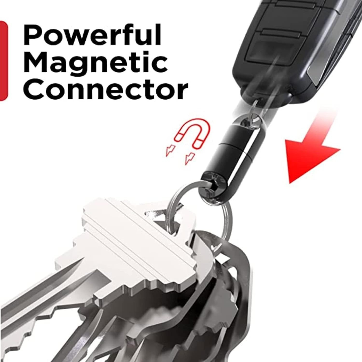 Magnetic Quick Release Keychain - Key Chain Ring Holder for Bag, Purse, Belt & Car - Detachable Keyring