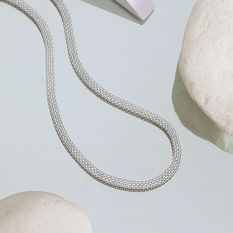 INS style simple 925 Sterling Silver watch belt Necklace Choker