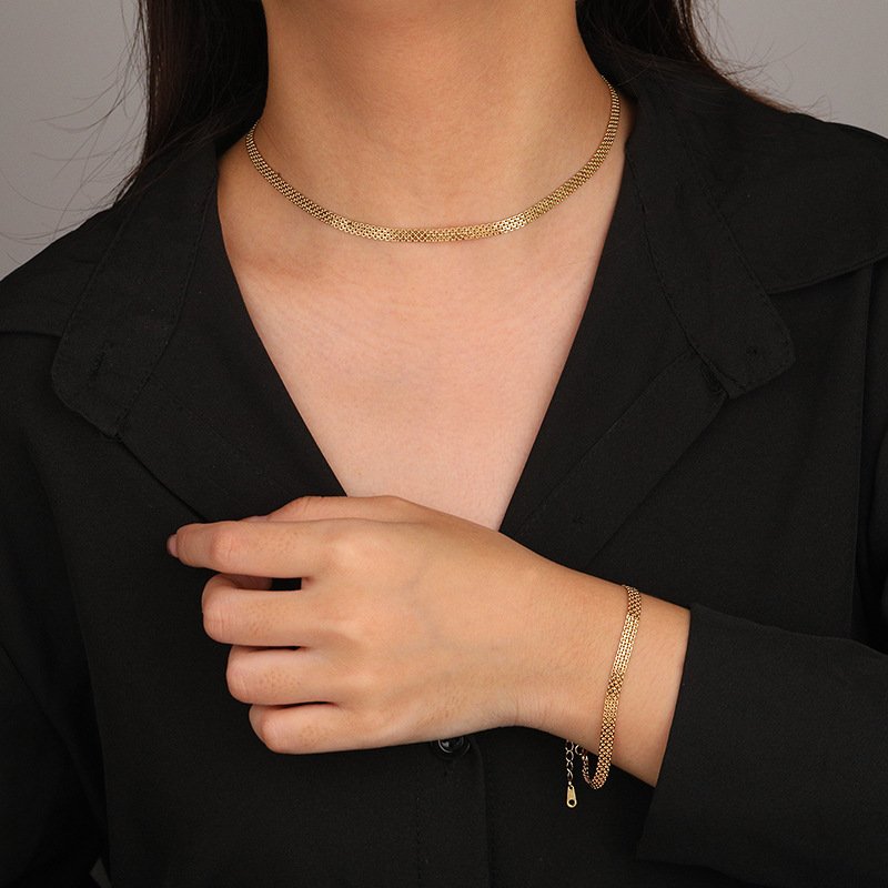 INS style simple 925 Sterling Silver watch belt Necklace Choker