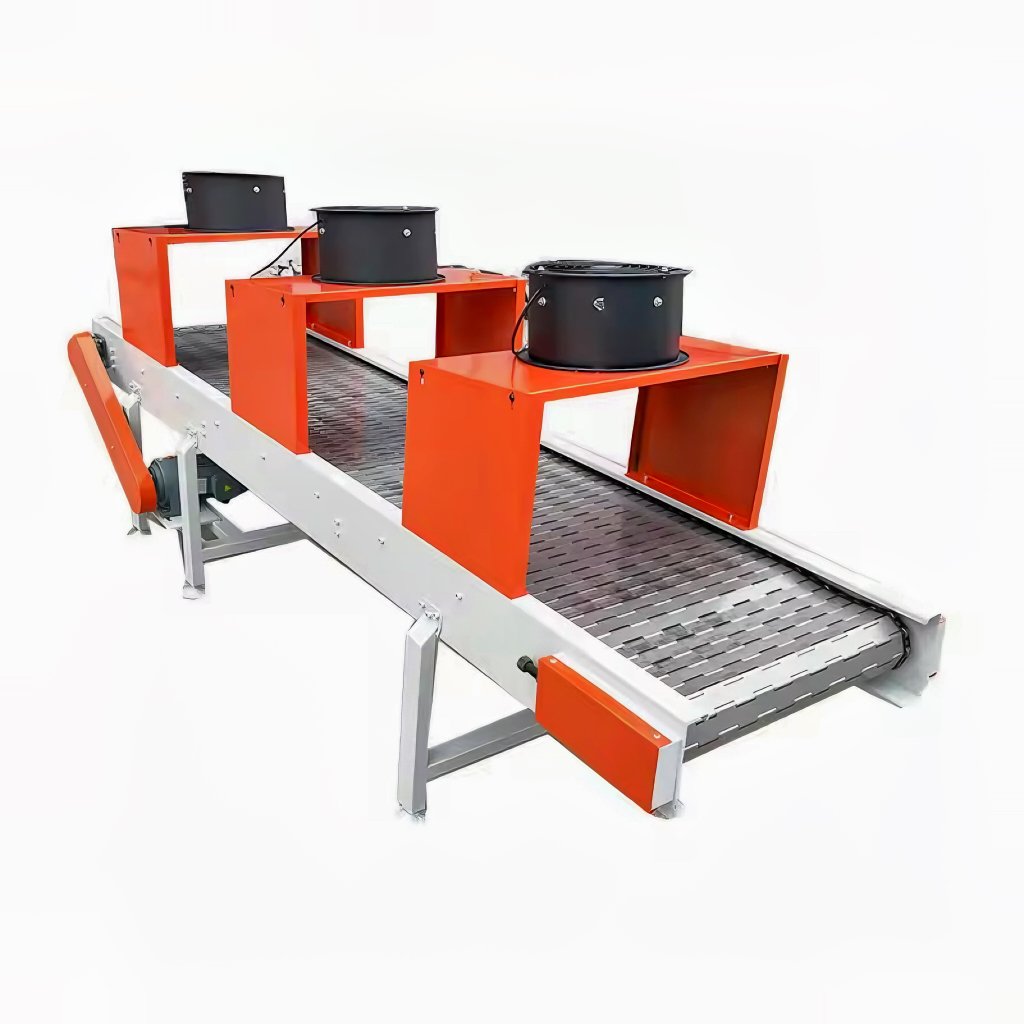 Hot Selling Stainless Steel Chain Conveyor Food Stall Cold Drying Line Air Cold Plate Chain Conveyor Metal Plate Chain Conveyor