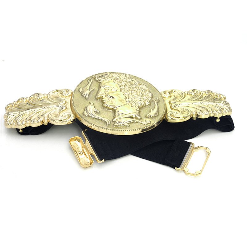 Wholesale Europe Explosion Summer Hottest Gold Plated Engraved Beauty Lion Belt Women Elastic belts