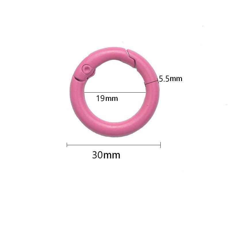 34mm Metal Round Carabiner Spring Gate O Ring Openable Keyring Leather Bag Belt Strap Chain Buckle Snap Clasp Clip