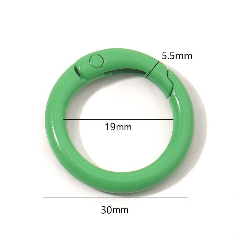 34mm Metal Round Carabiner Spring Gate O Ring Openable Keyring Leather Bag Belt Strap Chain Buckle Snap Clasp Clip