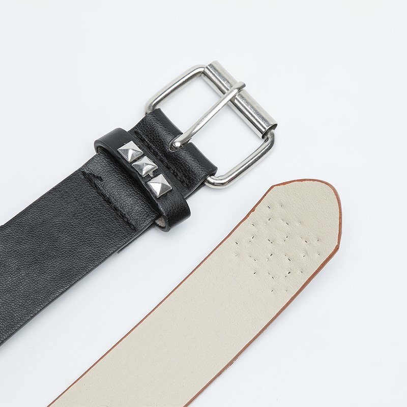Rivet Studded Punk Belt Double Grommet Belt Gothic Belt for Women Men Gift