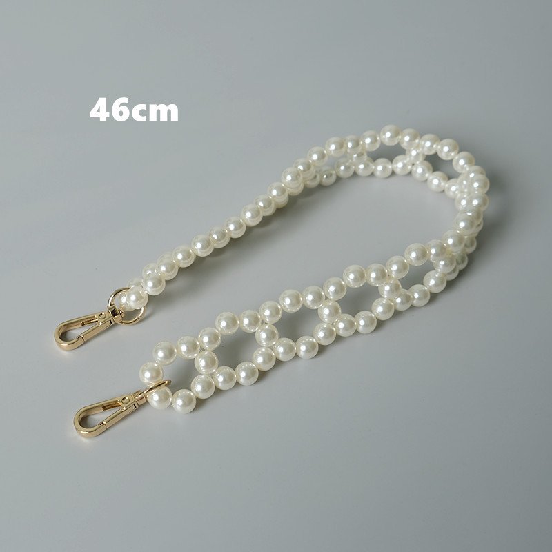 REWIN Luxury Handmade 10mm Braided Bead Cross Body Handbag Chain Woven Pearl Purse Chain Strap for Bag Handle