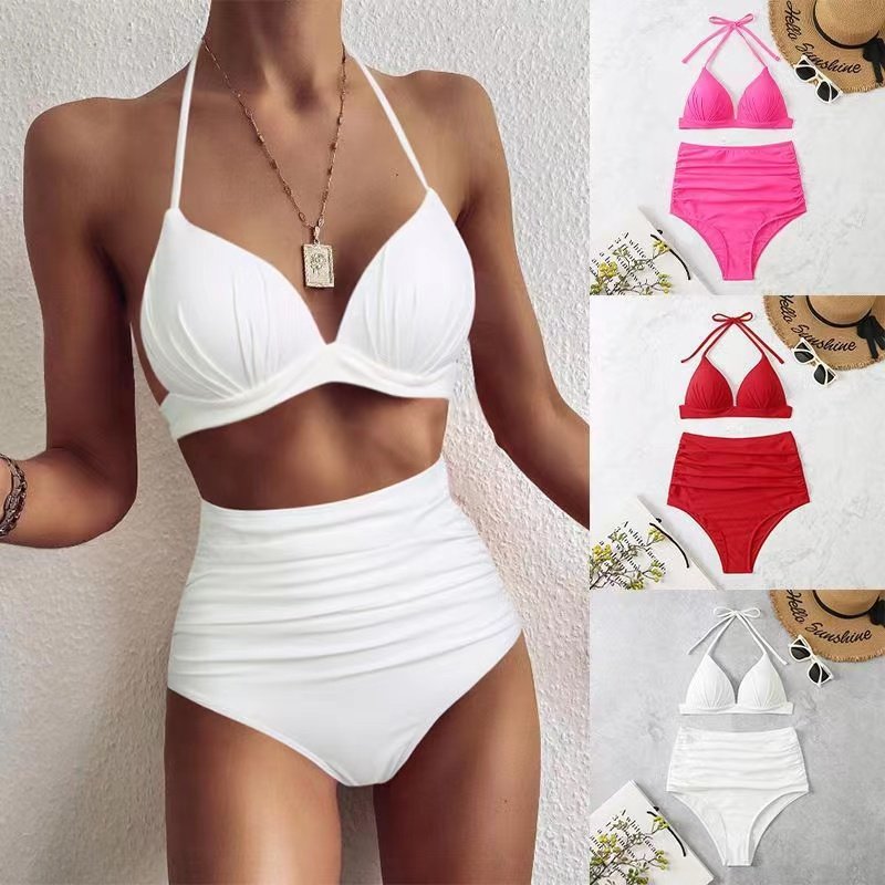 Custom Private Label Swimsuit Shiny Fabric Bathing Suits Sexy Bikinis Woman Swimwear