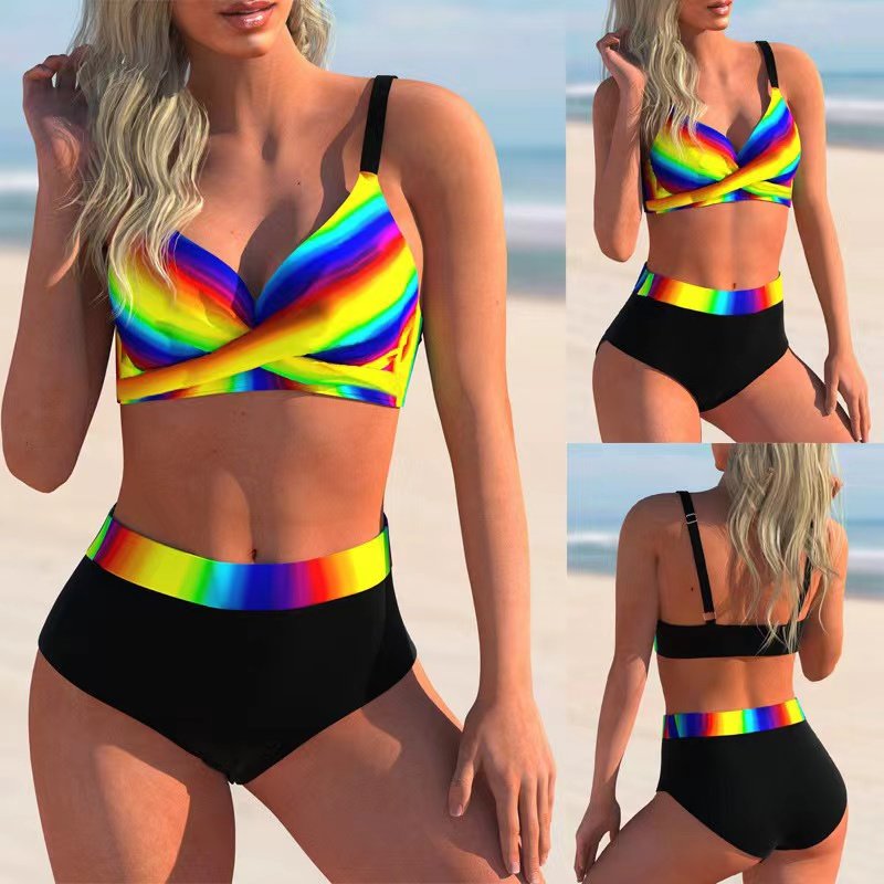 Custom Private Label Swimsuit Shiny Fabric Bathing Suits Sexy Bikinis Woman Swimwear