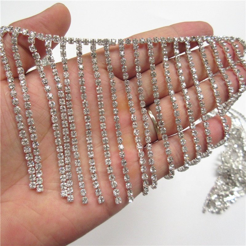 Honor of crystal Luxury Rhinestone Tassel Chain Trim Belt Crystal Pearl Diamante Rhinestone Chains For Clothes Shoes Decoration
