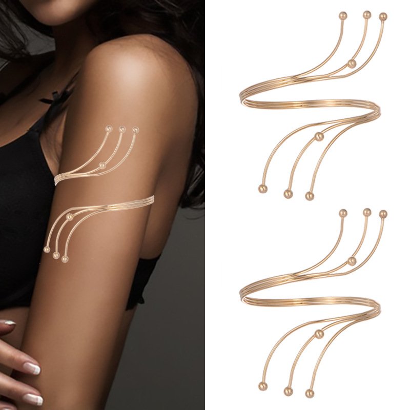 fashion multi-layer sun female male metal open bracelet arm belt For Women