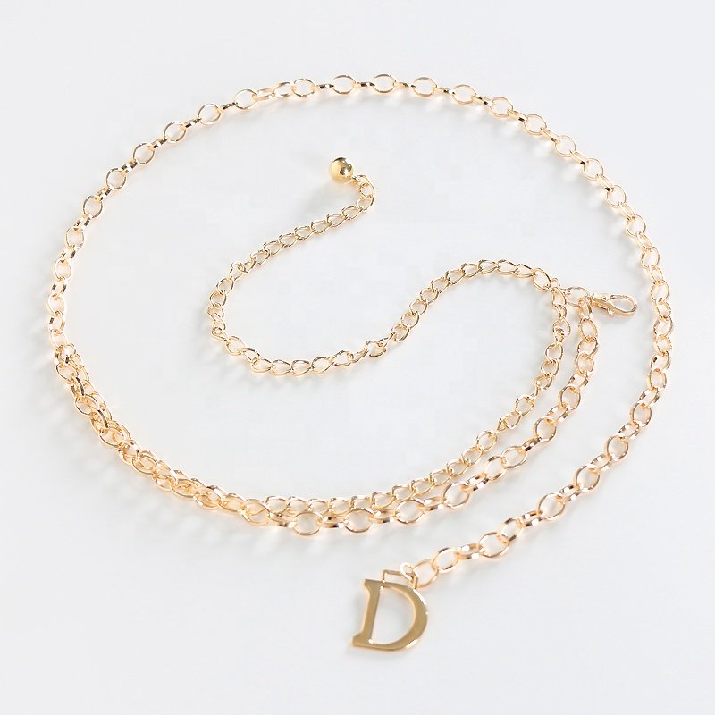 Fashion personality metal waist chain ladies waist accessories decorative chain letters belt