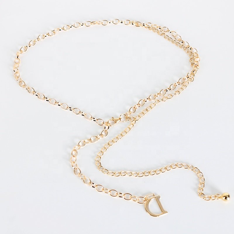 Fashion personality metal waist chain ladies waist accessories decorative chain letters belt