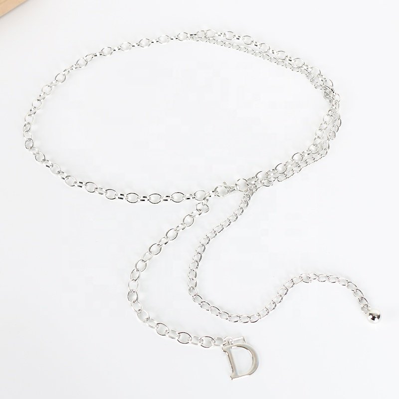Fashion personality metal waist chain ladies waist accessories decorative chain letters belt