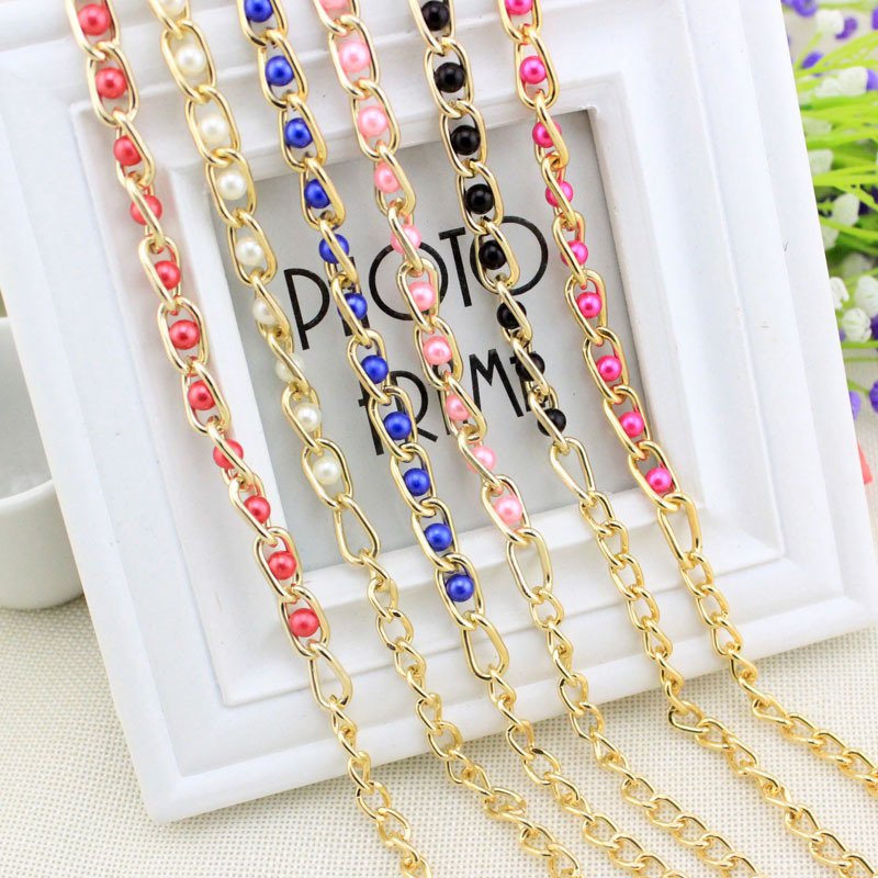 Black Whitetrend Fashion Ladies Chain Belt Decorative Dress Versatile Gold Metal Pearl Waist Chain For Women