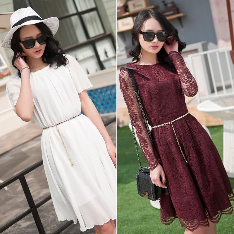 Black Whitetrend Fashion Ladies Chain Belt Decorative Dress Versatile Gold Metal Pearl Waist Chain For Women