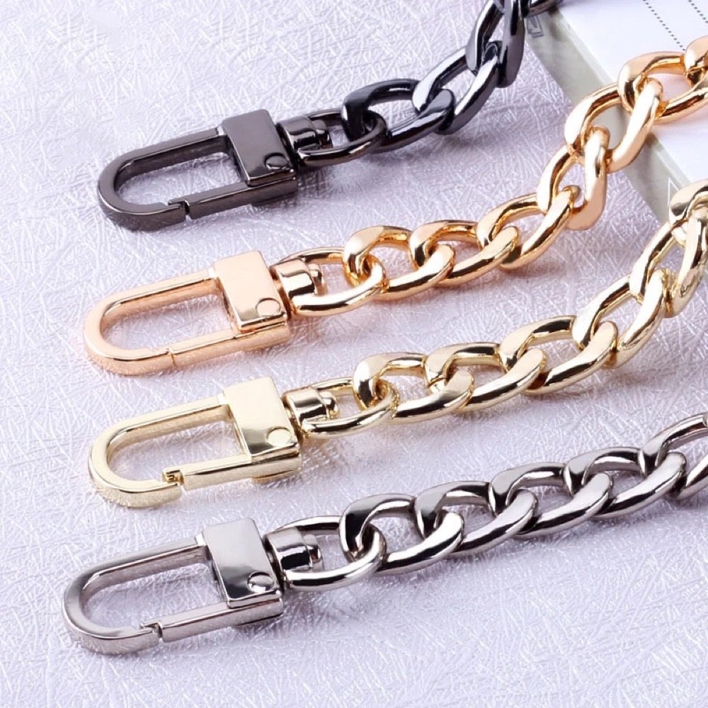 Custom 100/120cm Chain Bag Strap Purse Handbag Replacement Bag Belts Straps Metal Alloy Chain Strap Women Bag Parts Accessories