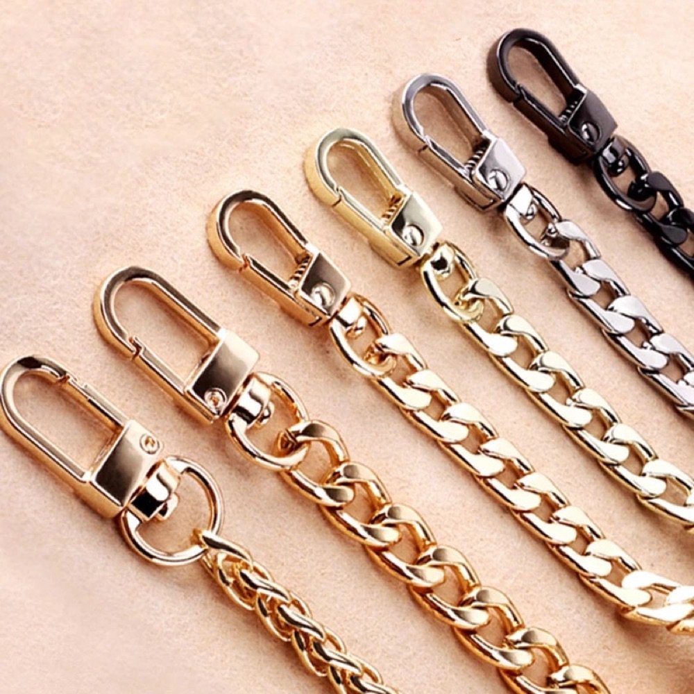 Custom 100/120cm Chain Bag Strap Purse Handbag Replacement Bag Belts Straps Metal Alloy Chain Strap Women Bag Parts Accessories