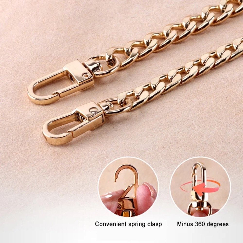 Custom 100/120cm Chain Bag Strap Purse Handbag Replacement Bag Belts Straps Metal Alloy Chain Strap Women Bag Parts Accessories
