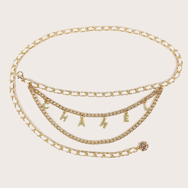 wholesale Three layer waist chain accessories small belt for female letters thin waistband
