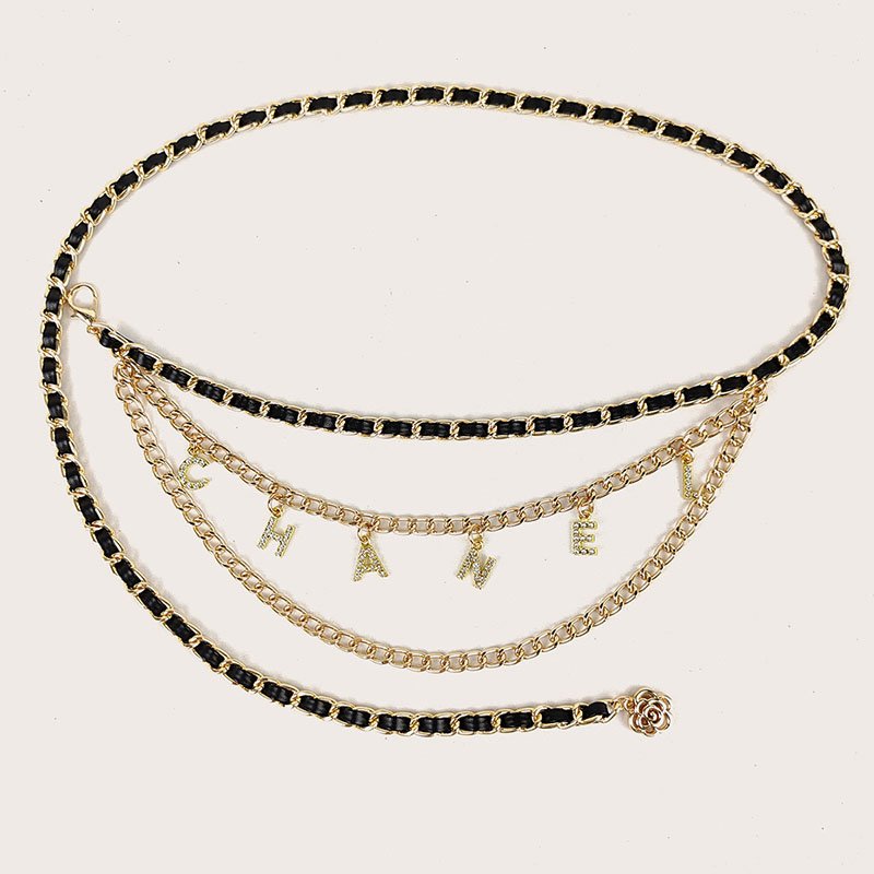 wholesale Three layer waist chain accessories small belt for female letters thin waistband