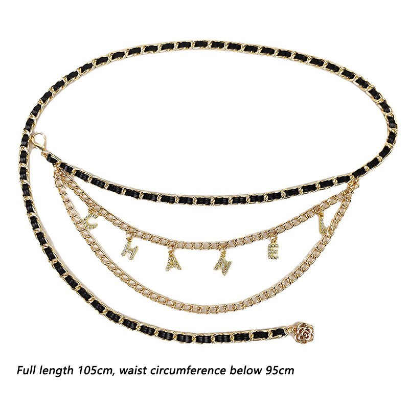 wholesale Three layer waist chain accessories small belt for female letters thin waistband