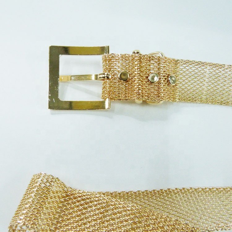 Golden Custom color style Metal Braided Chain Belt