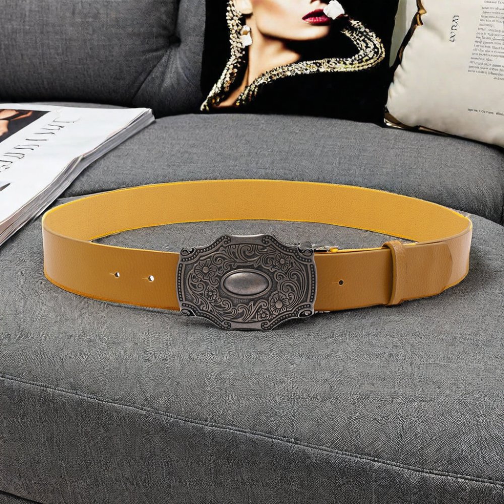 New Retro Western Cowboy Belt for Women Customizable Production by Factory Source PU Belts