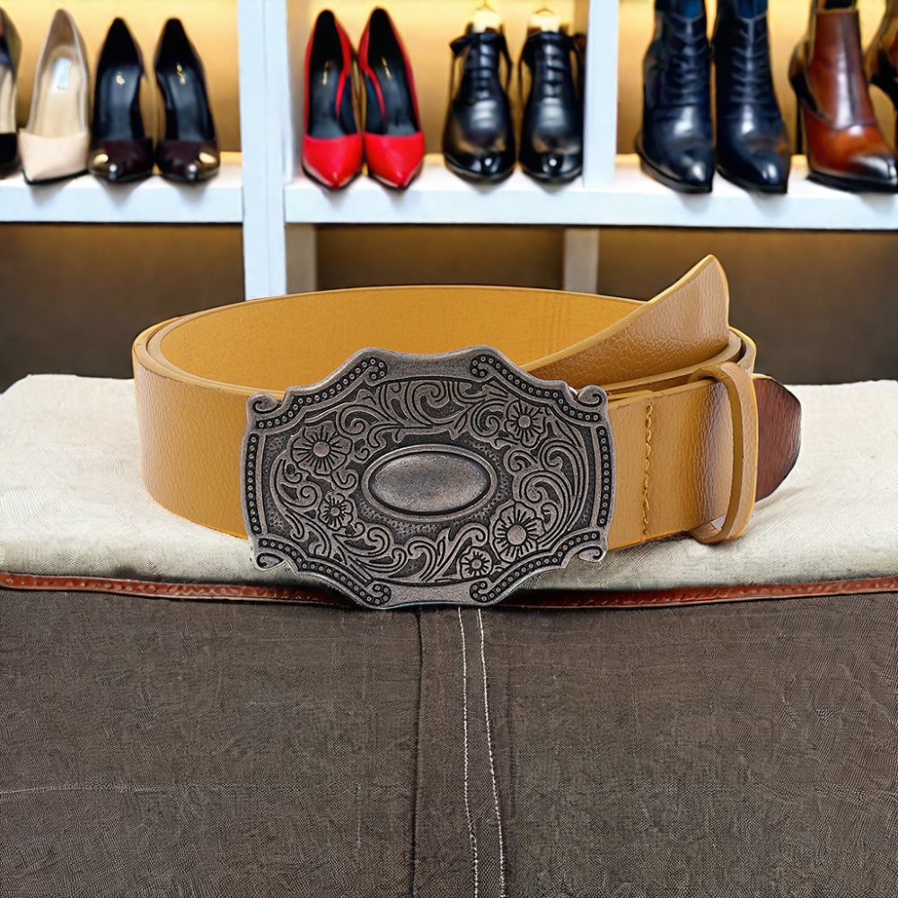New Retro Western Cowboy Belt for Women Customizable Production by Factory Source PU Belts