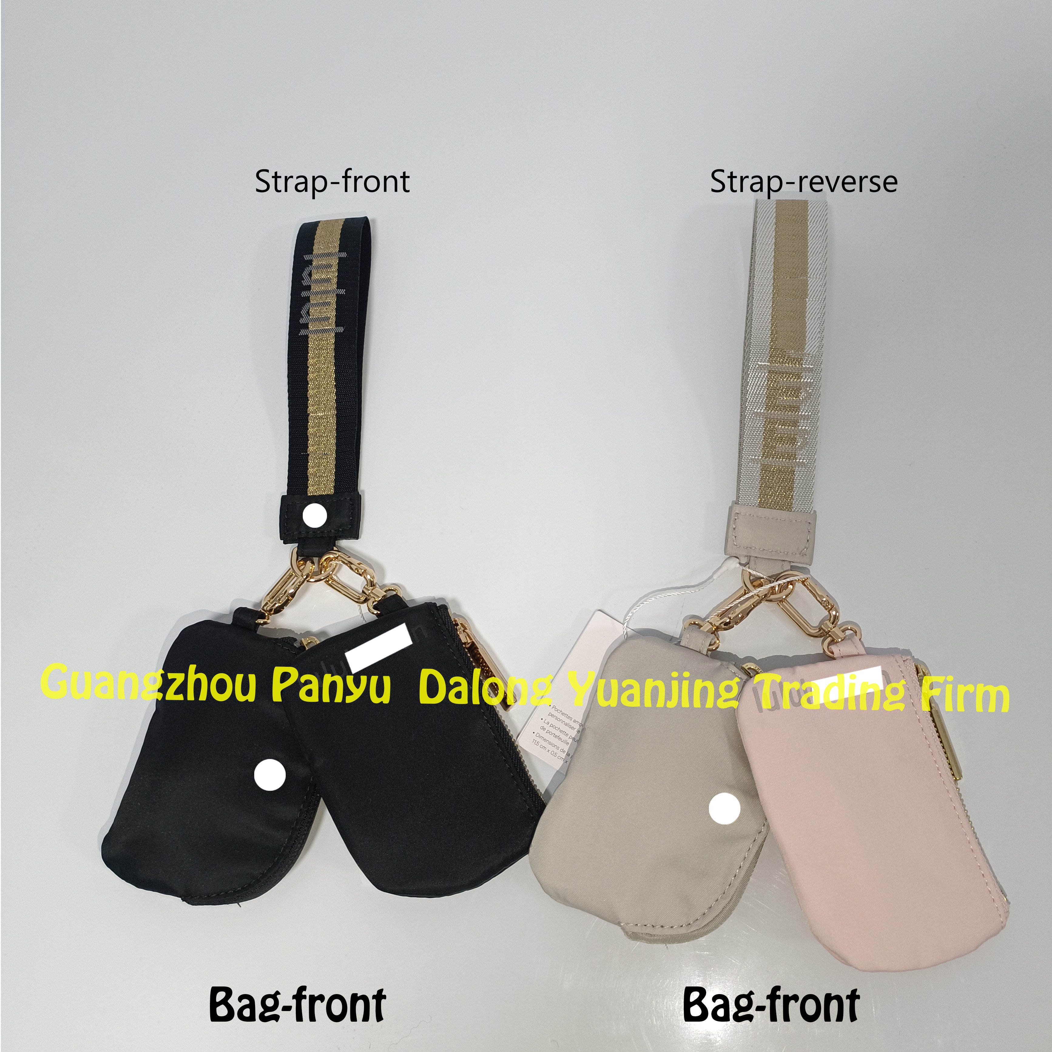 Wholesale luxury fashion two-wrist wallet custom logo two-pocket wrist key chain bracelet card holder Lulu Wallet
