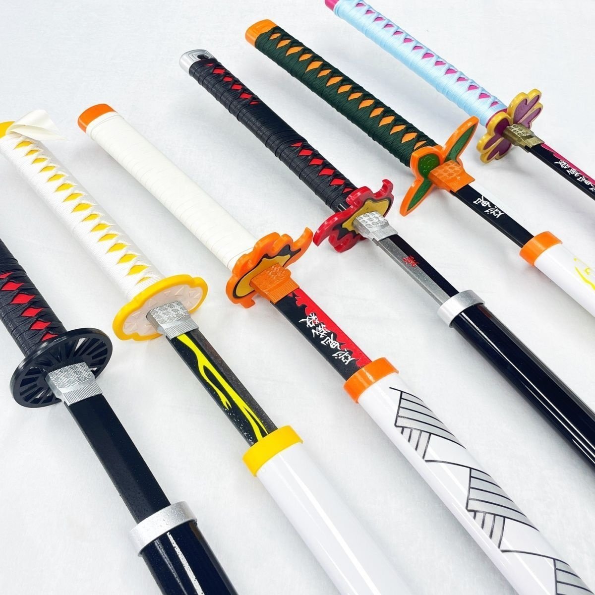 Toy Swords Anime Demon Slayer Cosplay Prop Sanemi Shinazugawa Toy Katana Sword Metal anime sword