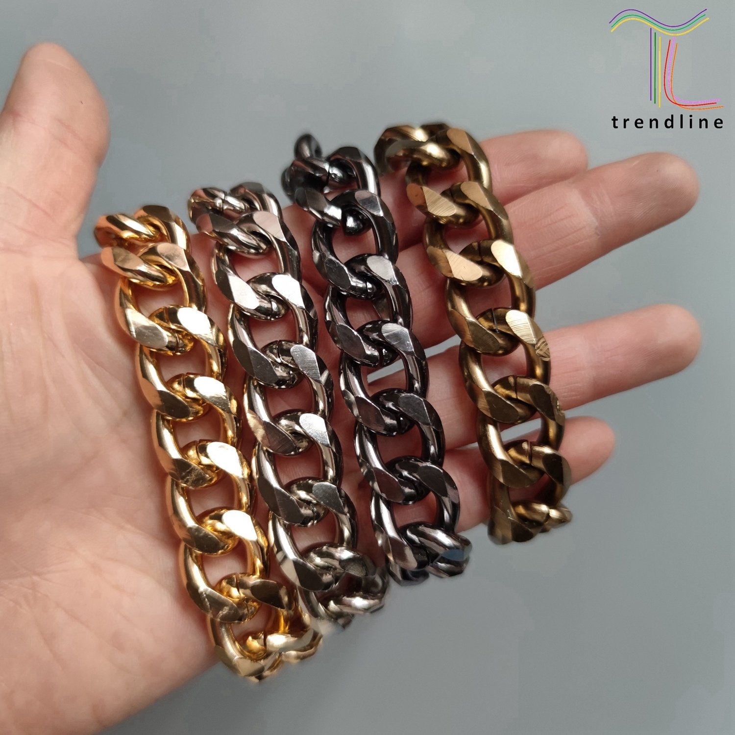 4mm 15mm 19mm cutting ringed clothes metal gold silver jean cuba chains for women bags