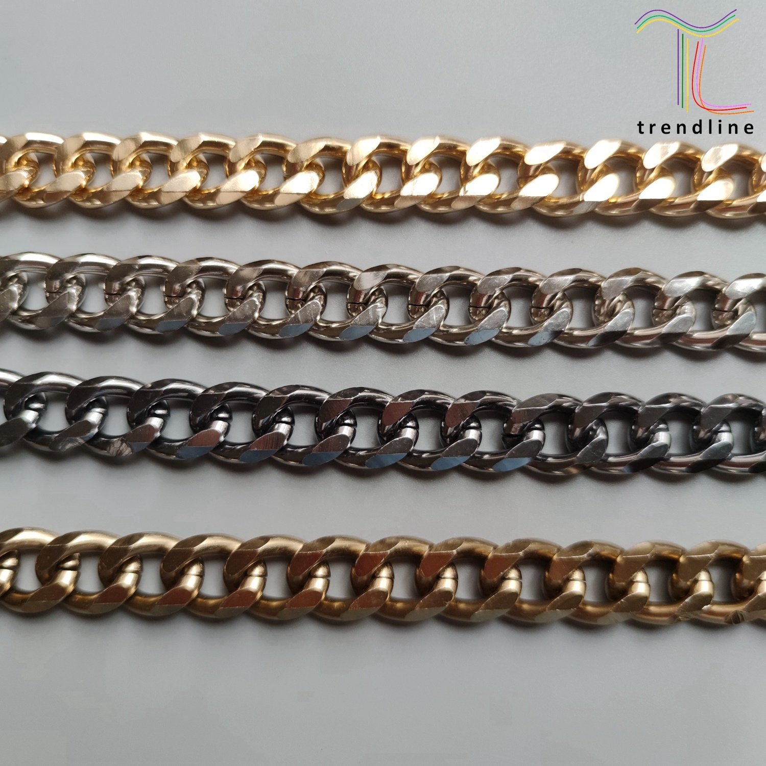4mm 15mm 19mm cutting ringed clothes metal gold silver jean cuba chains for women bags