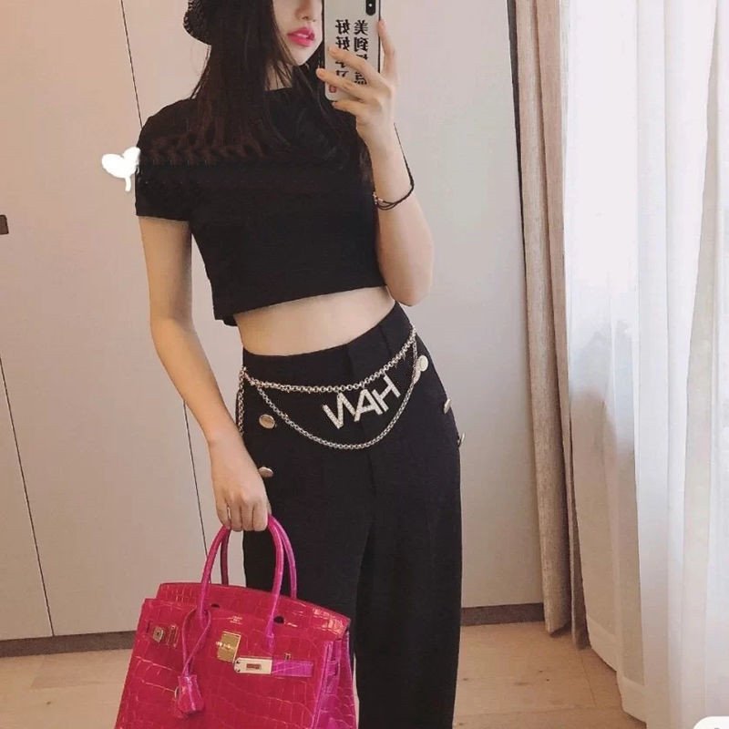 High quality double C letter waist chain designer women's chain belt Versatile Fashion Accessories Waist Chain