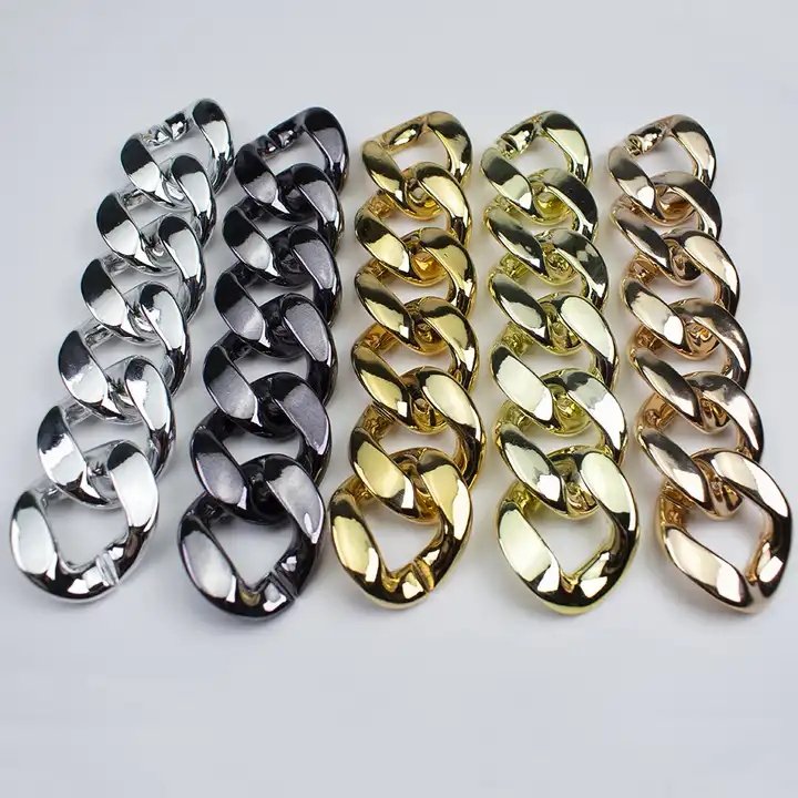 35*40mm ABS plastic acrylic UV electroplating thick chain buckle necklace belt bag jewelry DIY accessories
