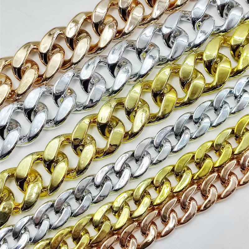 35*40mm ABS plastic acrylic UV electroplating thick chain buckle necklace belt bag jewelry DIY accessories
