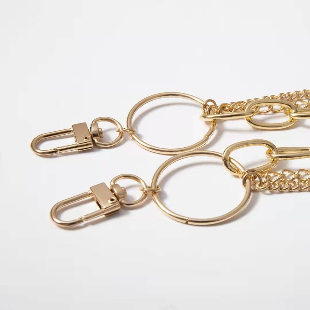 Unisex Rock Punk Trousers Waist Chain Metal Cross Link Belts for Women Men Pants