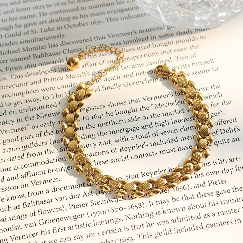 Ins New Arrival 18K Gold Plated Stainless Steel Jewelry Watch Chunky Wide Chain Bracelet For Women Men