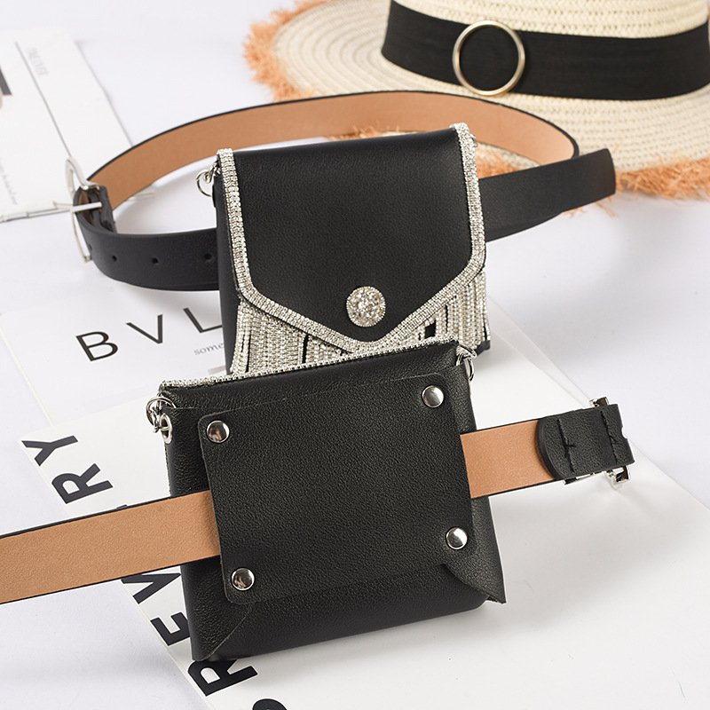 Women's Fashion Leather Fancy Belt Bag Wholesale Trendy Western Waistbands with Belt Bag